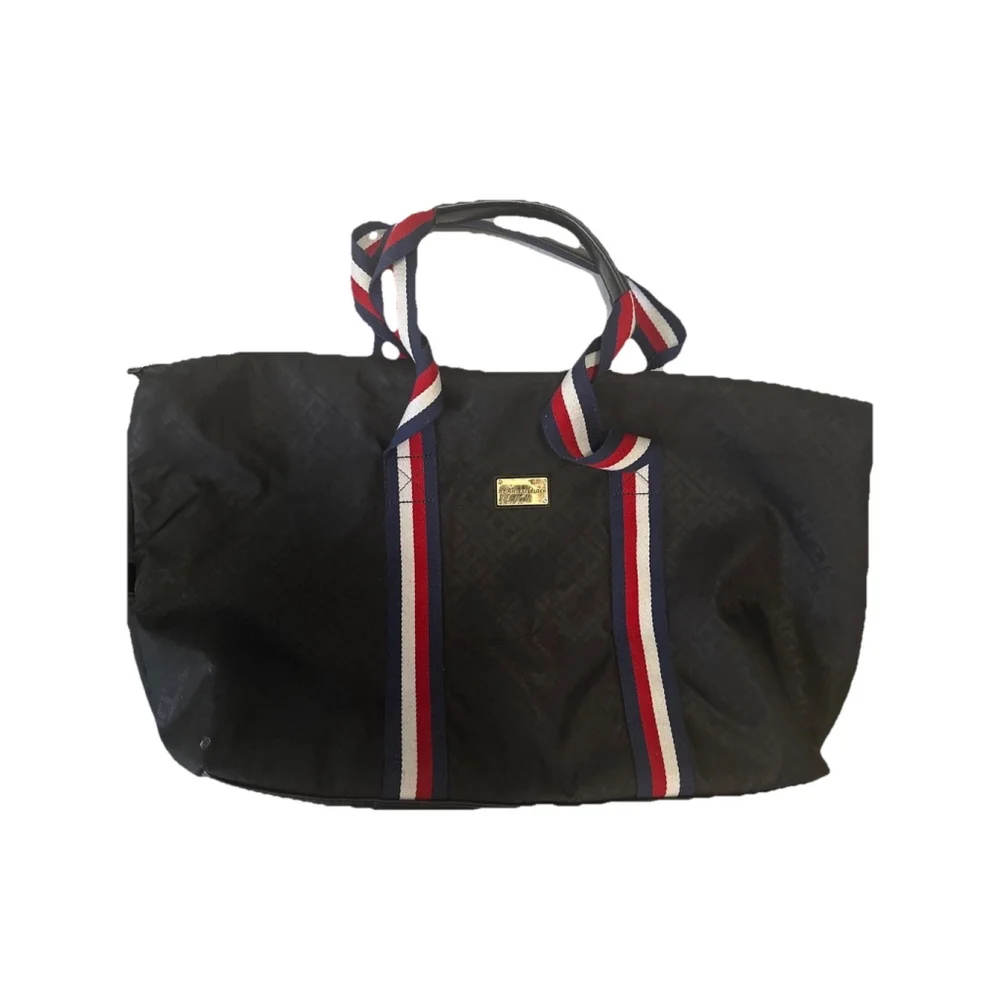 Tommy Hilfiger Large Gym Travel Duffle Bag Logo Triped Red White Blue 22